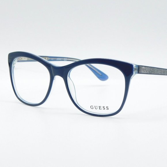BRAND NEW GUESS GU2619 090 SHINY BLUE CAT EYE WOMEN'S EYEGLASSES 53-17-1… - Picture 1 of 11